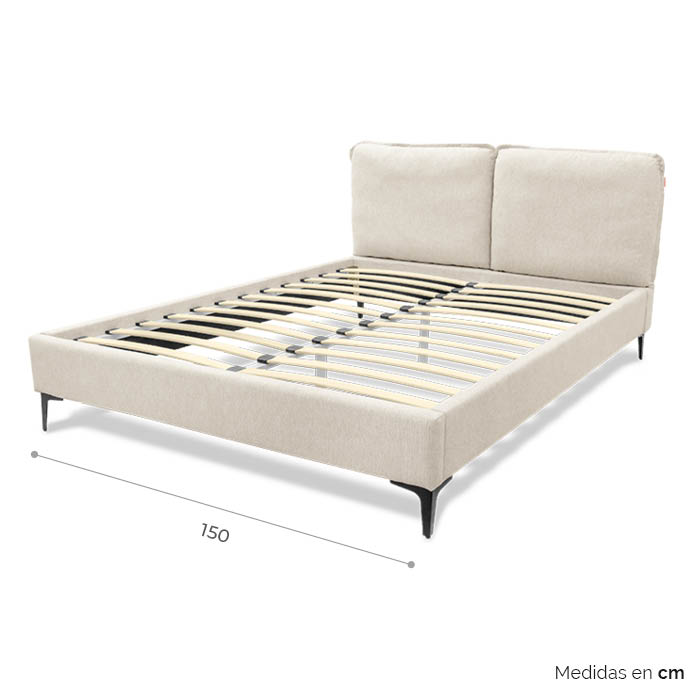 Cama Queen Tela Taupe Daza | Camas | recamaras